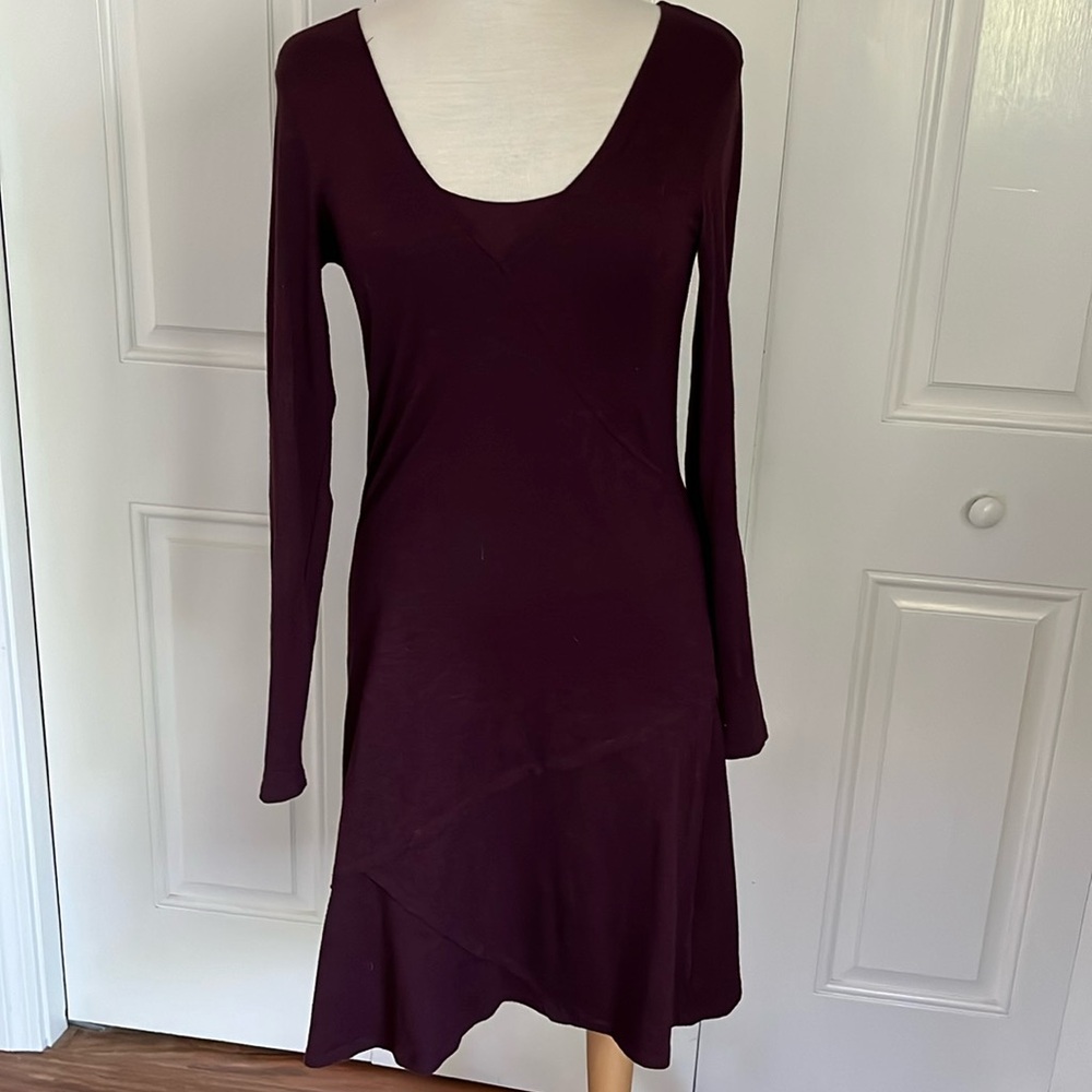 Horny Toad Burgundy Faux Wrap Jersey Dress
